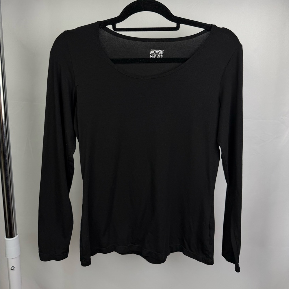 32° Heat Black Long Sleeve Base Layer Stretch Thermal Top‎ Athleisure Size L